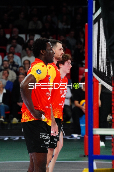 Spielszene mit Jonathan Downs (17; BADEN VOLLEYS SSC Karlsruhe) und Corey Mayotte (25; BADEN VOLLEYS SSC Karlsruhe)