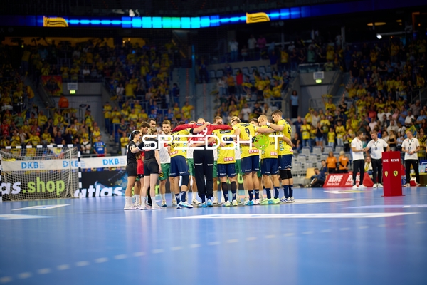 Handball Teams vor Spiel