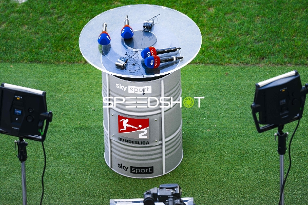 Interview-Setup auf Spielfeld