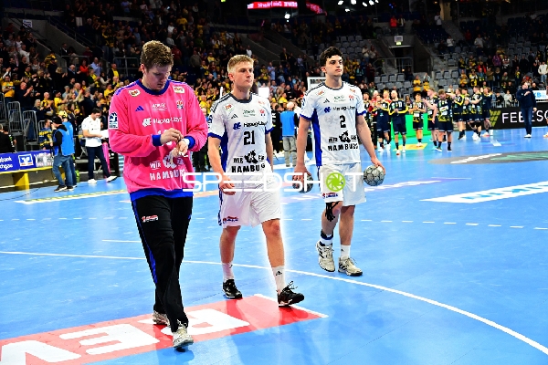 Frederik Bo Andersen (21; HSV Hamburg) und Robin Haug (16; HSV Hamburg) in Handball-Szene