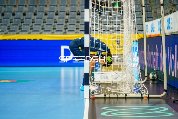 Torwart Mike Jensen (20; Rhein Neckar Löwen) im Tor