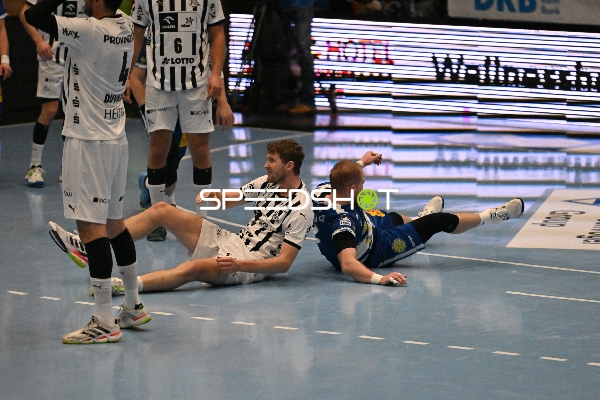 Handball-Szene mit Magnus Landin Jacobsen (7; THW Kiel)