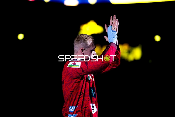 David Späth (29; Rhein Neckar Löwen) positioniert sich im Tor