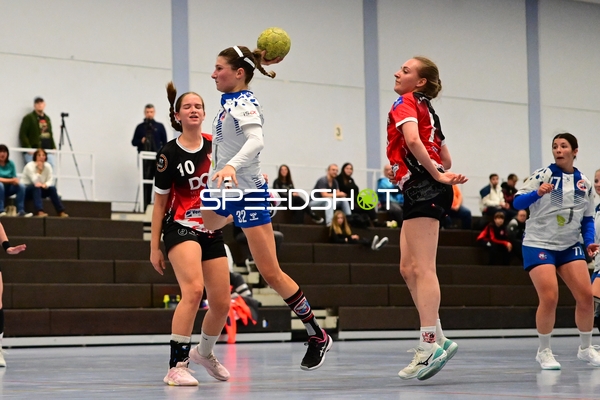 Spieler von TVE - Edinger Haie springen zum Wurf