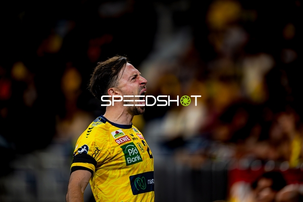 Patrick Groetzki (24; Rhein Neckar Löwen) jubelt nach Tor