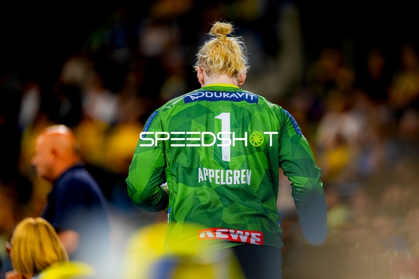 Torwart Mikael Appelgren (1;Rhein Neckar Löwen) in Bewegung