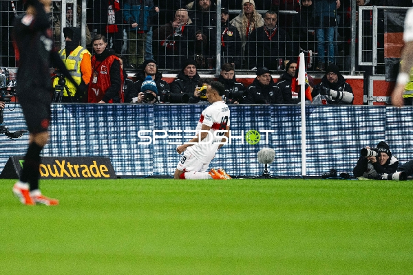 Torjubel von Jamie Leweling (18; VfB Stuttgart)