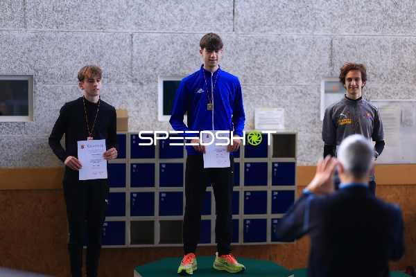 Siegerehrung mit Müller Tim (477; LG Rülzheim), Rathje Felix (389; USC Mainz) und Steißlinger Nico (346; ABC Ludwigshafen)