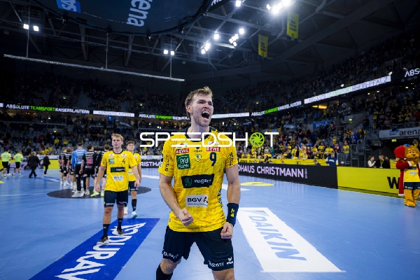 Steven Plucnar Jacobsen (9; Rhein Neckar Löwen) und Mathias Larson (4; Rhein Neckar Löwen) in Aktion