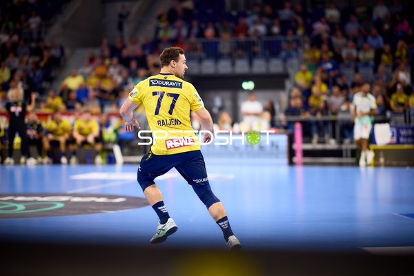 Spieler der Rhein-Neckar Löwen in Bewegung