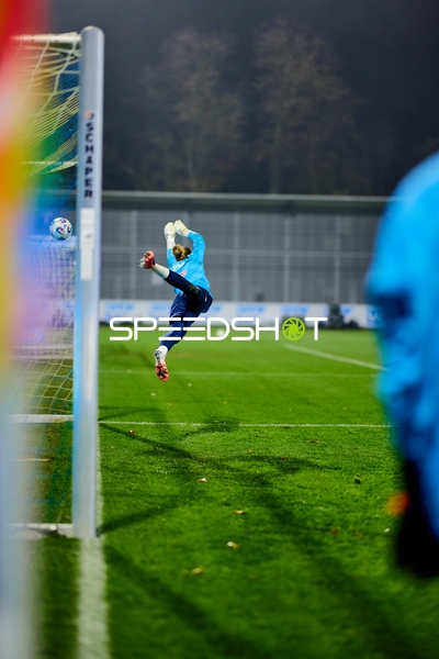 Torwart Laura Dick (1; TSG Hoffenheim Frauen) in Aktion