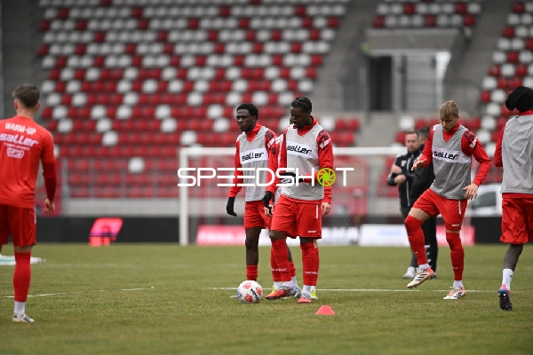 Spieler beim Aufwärmen