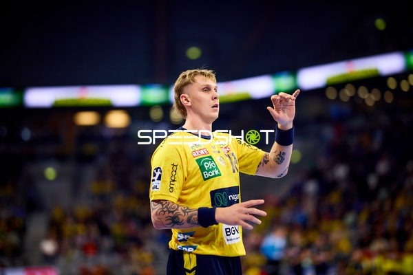 Spieler der Rhein-Neckar Löwen auf dem Spielfeld