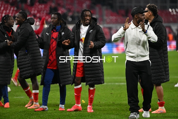 Spieler von RB Leipzig in lockerer Stimmung