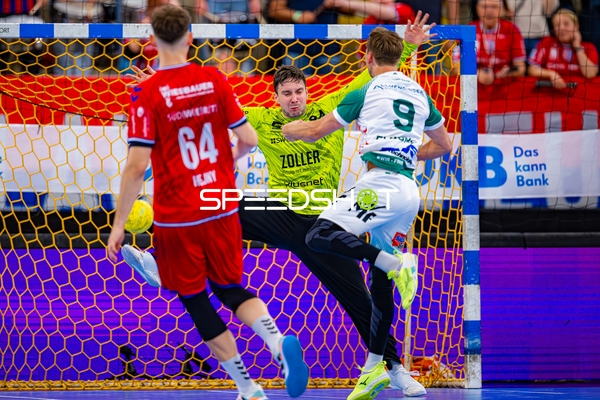 Torwartparade Daniel Rebmann (94;SG BBM Bietigheim), Andreas Flodman (9;Frisch Auf Göppingen)