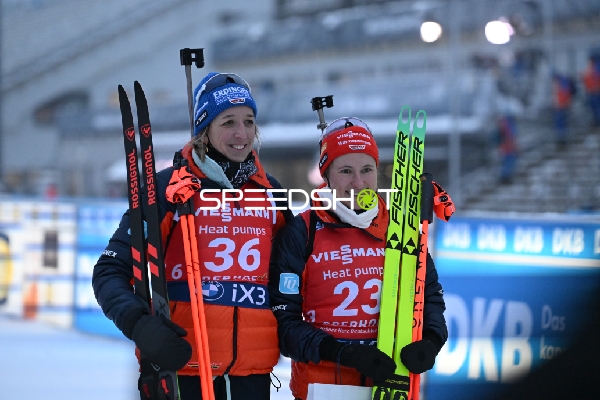 Sprint der Frauen in Oberhof: Franziska PREUSS (36; Biathlon Frauen) und Janina HETTICH-WALZ (23; Biathlon Frauen)