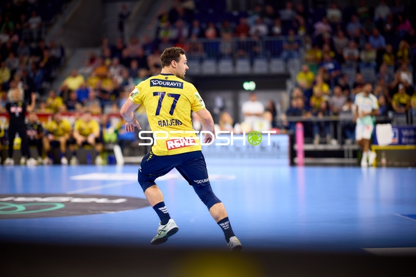 Spieler der Rhein-Neckar Löwen in Bewegung