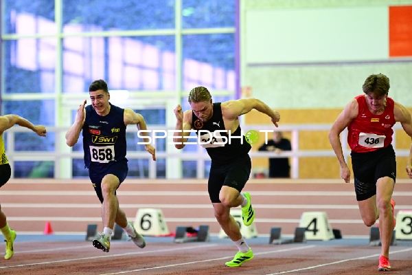 Sprintstart mit Leitz Florian (858; Post-Sportverein Trier), 436; Post-Sportverein Trier und 313; Post-Sportverein Trier