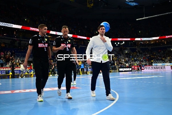 Maik Machulla (999; Rhein Neckar Löwen) und Michel Abt (997; Rhein Neckar Löwen) auf dem Spielfeld