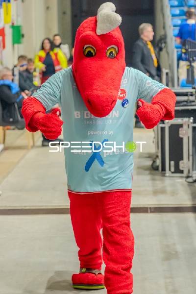 Maskottchen in der Halle