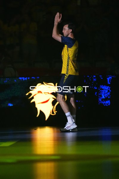 Team Johnny Spieler bei der Spielervorstellung in der SAP Arena