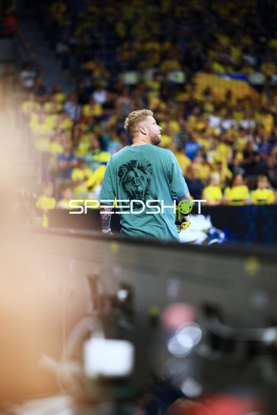 Spieler in der SAP Arena vor ausverkauftem Publikum