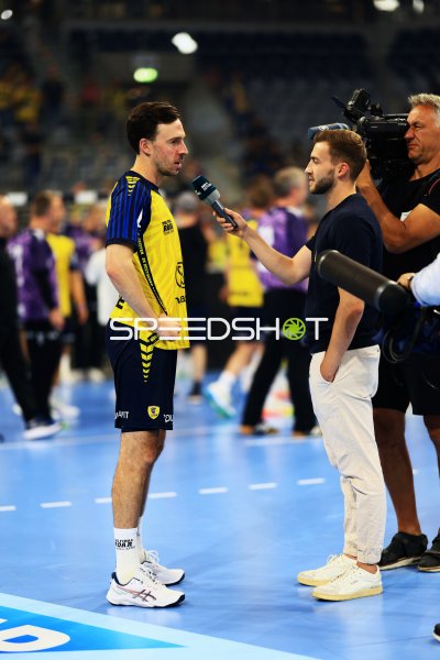 Patrick Groetzki (#24; Rhein Neckar Löwen) im Interview nach dem Spiel
