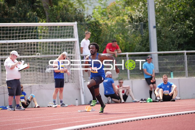 Spike Dominic (293) im Sprintwettbewerb am Sportpark Hattersheim