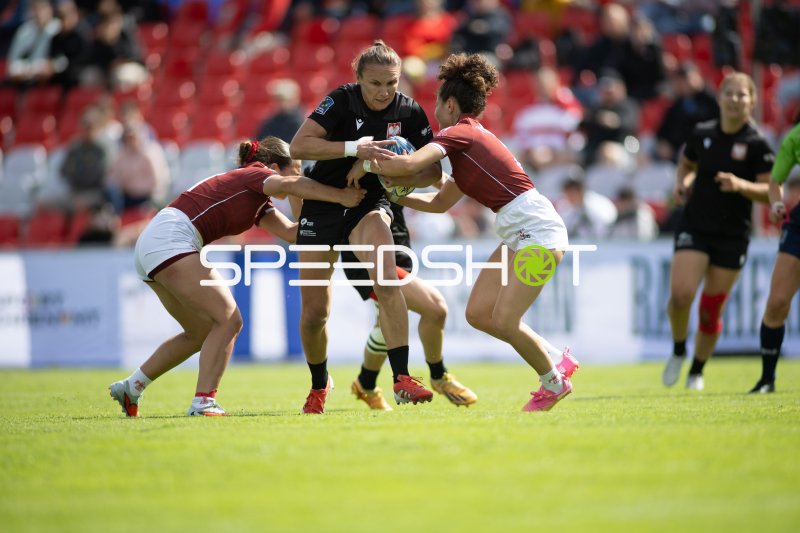 Zweikampf bei den Rugby-Europameisterschaften in Hamburg