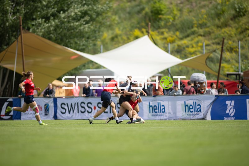 Intensiver Zweikampf bei den Rugby-Europameisterschaften in Hamburg