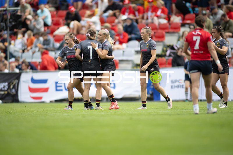 Deutschland Women Rugby 7s – Jubel nach Spielszene bei EM in Hamburg