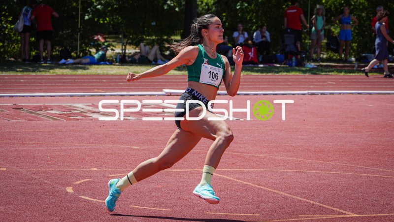 Startnummer 106 im Sprint auf der Tartanbahn in Forchheim