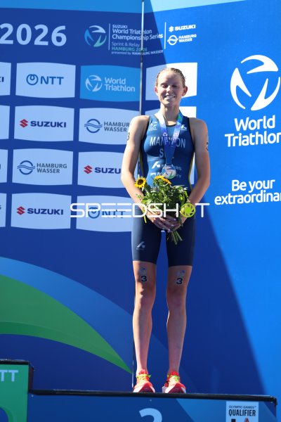 Startnummer 3 landet auf den 3. Platz Suzuki World Triathlon Championship Series in Hamburg
