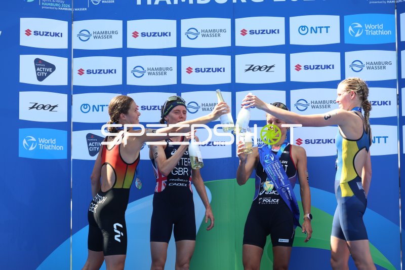 Siegerehrung beim World Triathlon Hamburg 2026