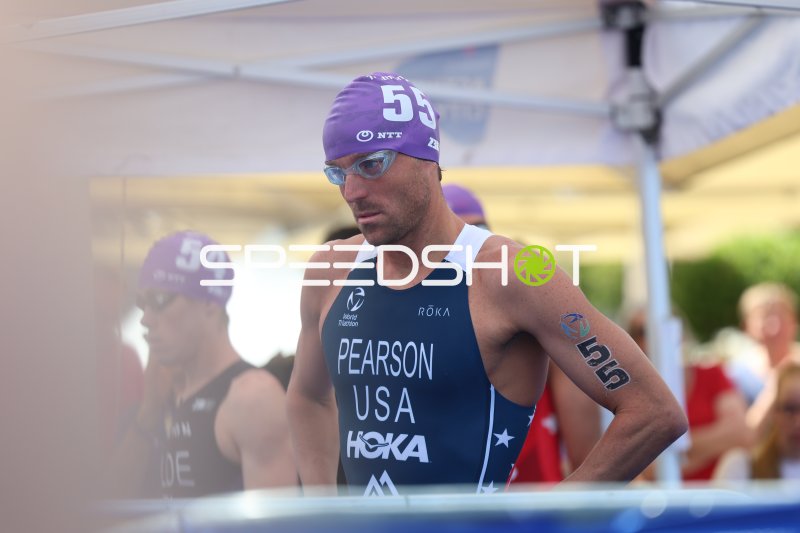 Startnummer 55 beim Triathlon an der Binnenalster Hamburg