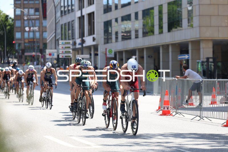 Triathlon-Radstrecke am Jungfernstieg in Hamburg