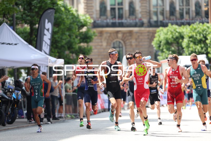 Triathlon-Laufstrecke am Jungfernstieg in Hamburg