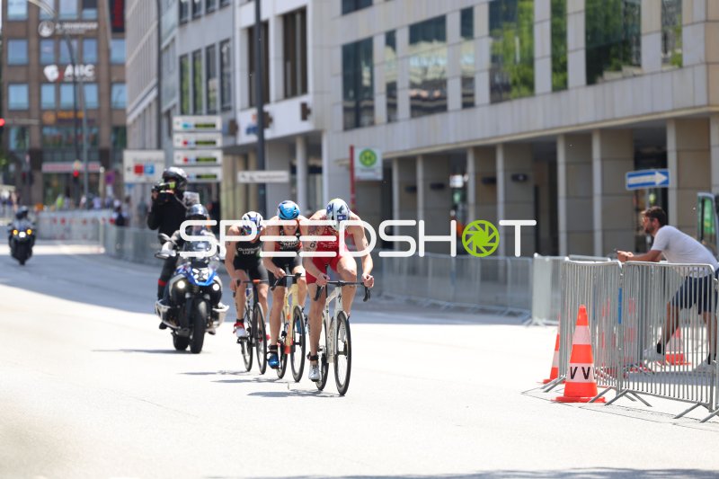 Triathlon-Radstrecke am Jungfernstieg in Hamburg