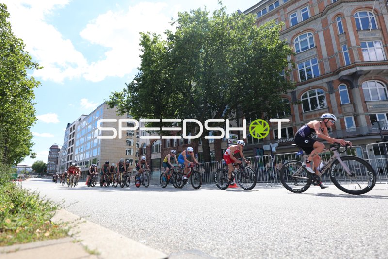 Radstrecke beim Triathlon am Jungfernstieg in Hamburg