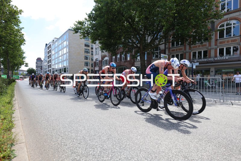 Triathlon-Radstrecke am Jungfernstieg in Hamburg
