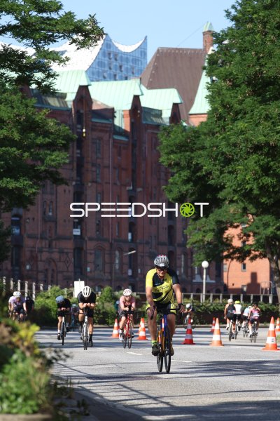 Triathlon-Radstrecke am Jungfernstieg in Hamburg
