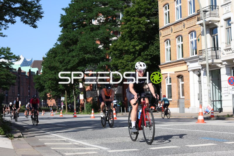 Triathlon-Radstrecke am Jungfernstieg in Hamburg