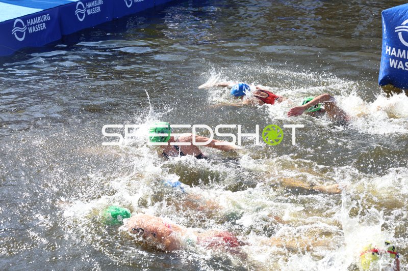 Triathlon-Schwimmstrecke an der Binnenalster Hamburg