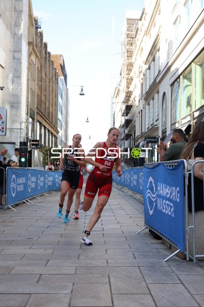Triathlon-Laufstrecke am Jungfernstieg in Hamburg
