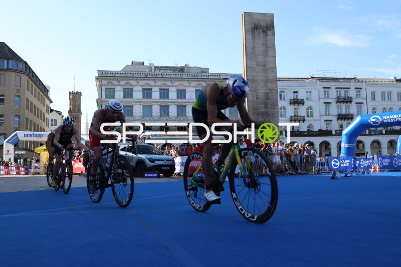 Triathlon-Radstrecke am Jungfernstieg in Hamburg