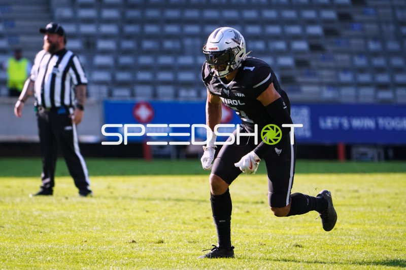 Aaron Jackson (#1; SWARCO RAIDERS Tirol) beim Route-Run im Tivoli Stadion