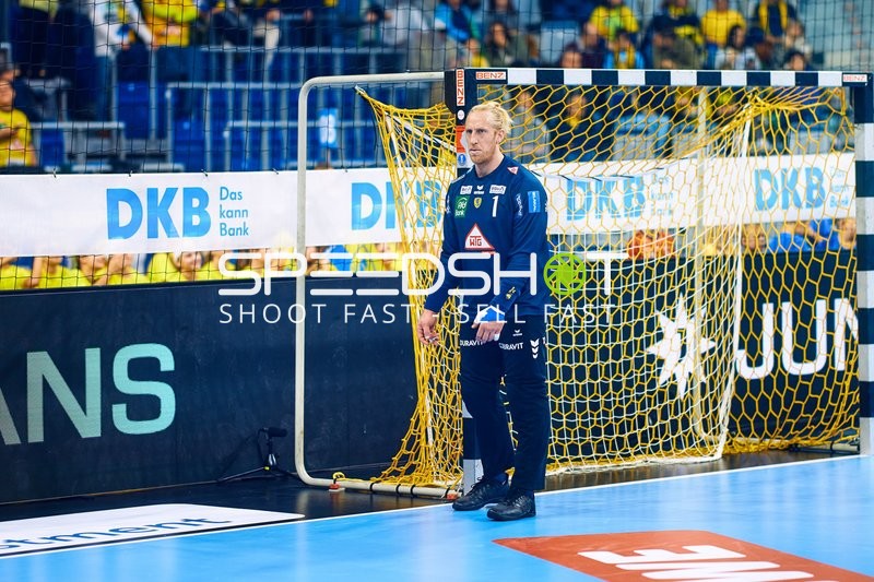 Torwart in Erwartung einer Angriffsaktion