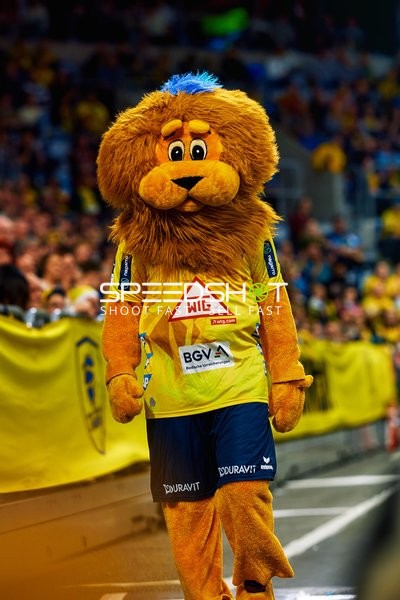 Maskottchen auf dem Spielfeld