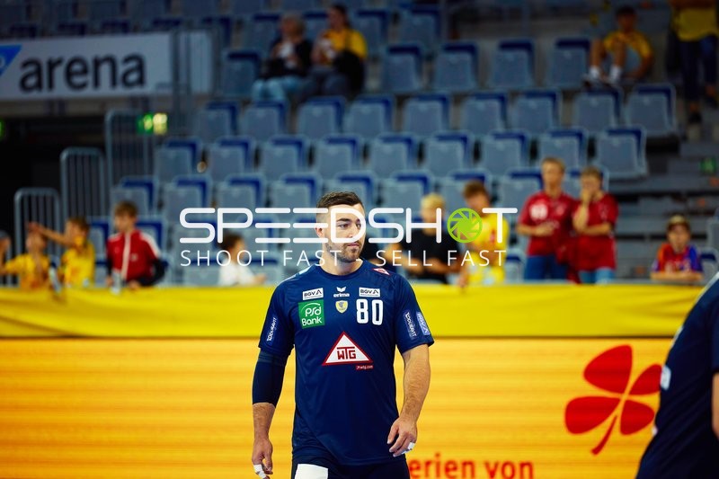 Spieler von Rhein Neckar Löwen auf dem Spielfeld