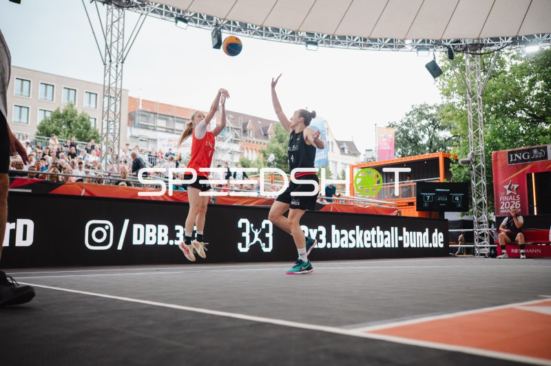 Wurfaktion beim 3x3 Basketball Finals 2026 in Hannover